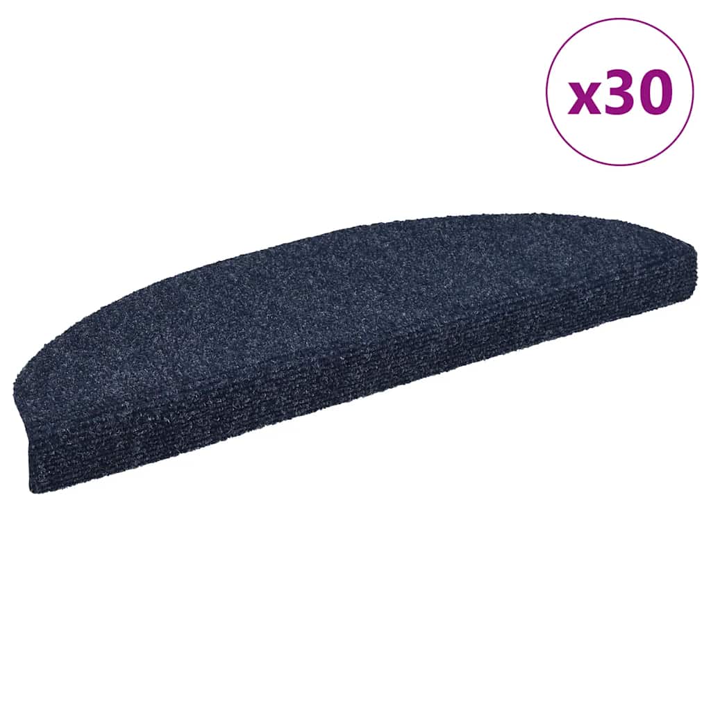 Tapis de Marche Auto-adhésifs 30 Pièces 65x21x4 cm Bleu Demi-Rond Grand
