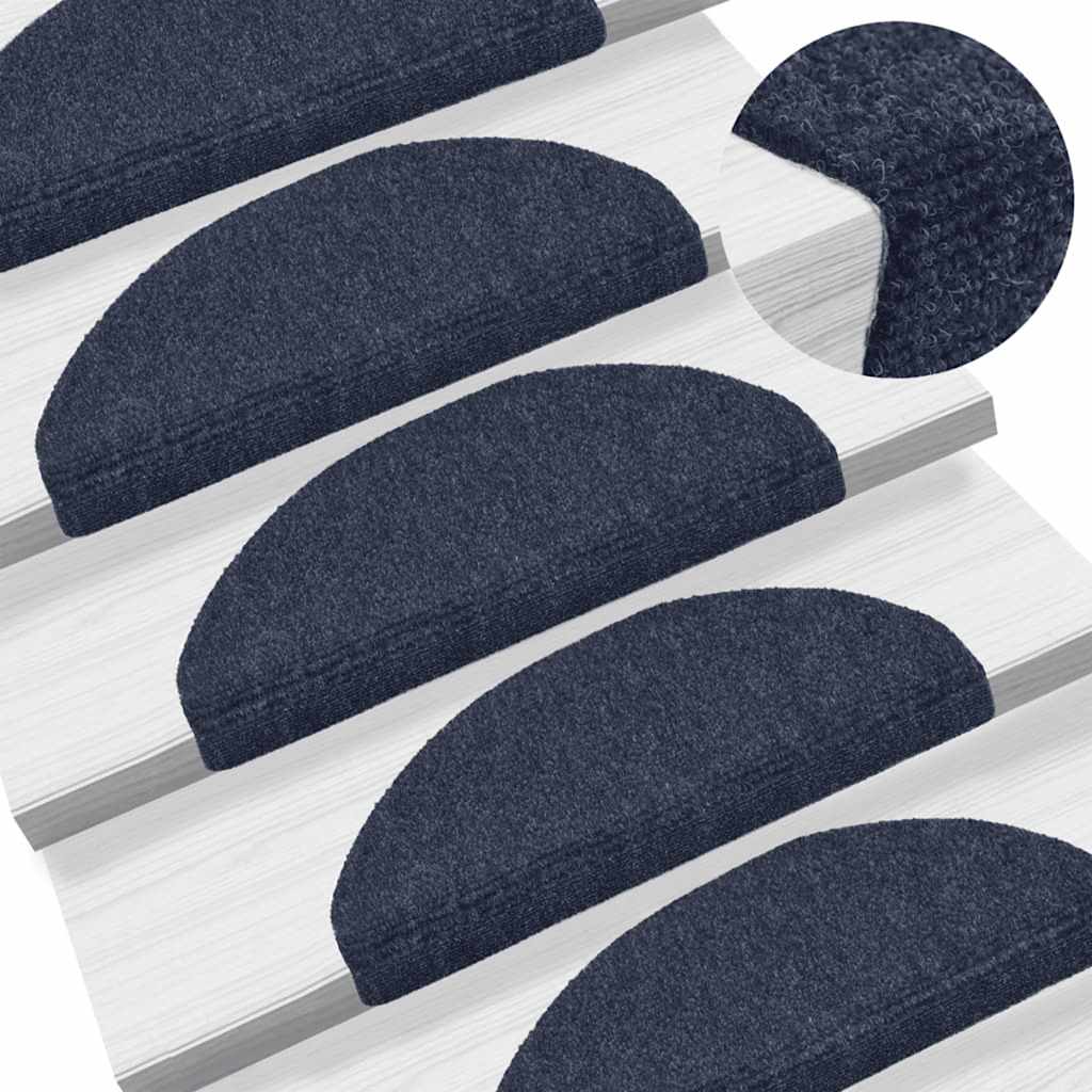 Tapis de Marche Auto-adhésifs 30 Pièces 65x21x4 cm Bleu Demi-Rond Grand