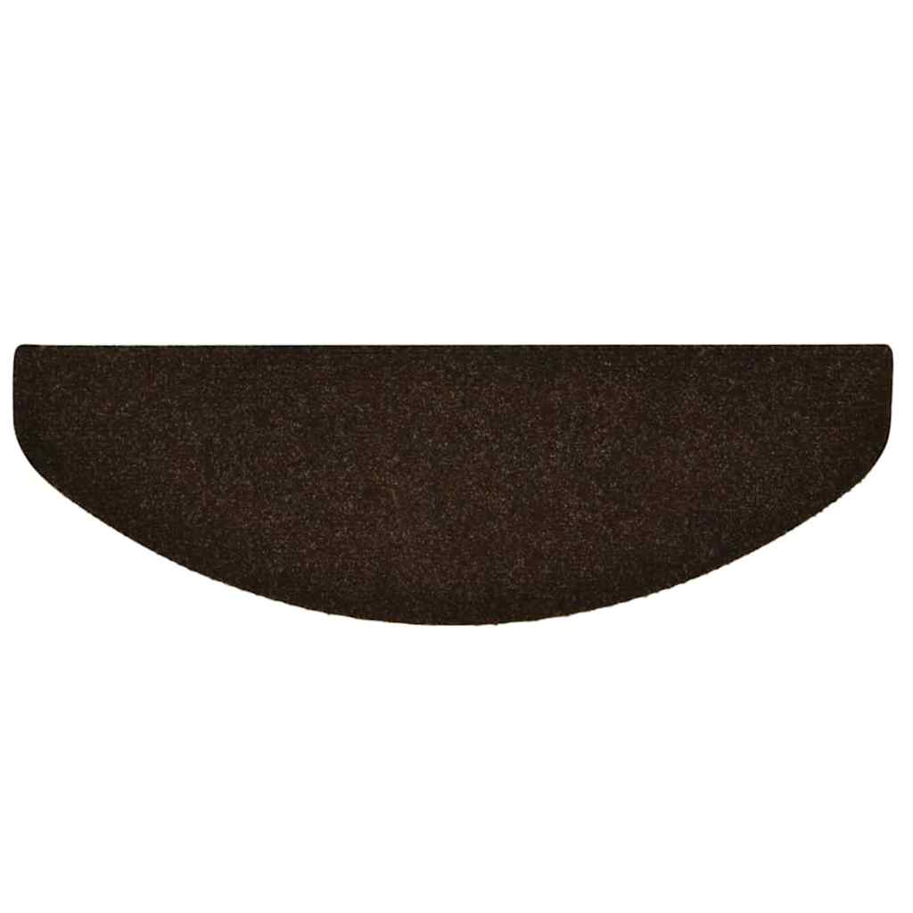 Tapis de marche auto-adhésifs 30 pces. 65x21x4 cm marron demi-rond grand