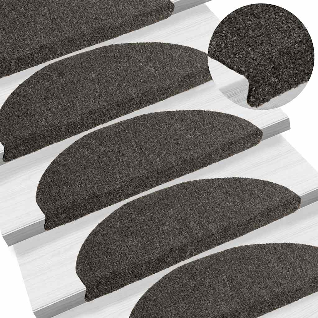 Tapis de marche auto-adhésifs 30 pcs 65x21x4 cm Anthracite Demi-rond Grand