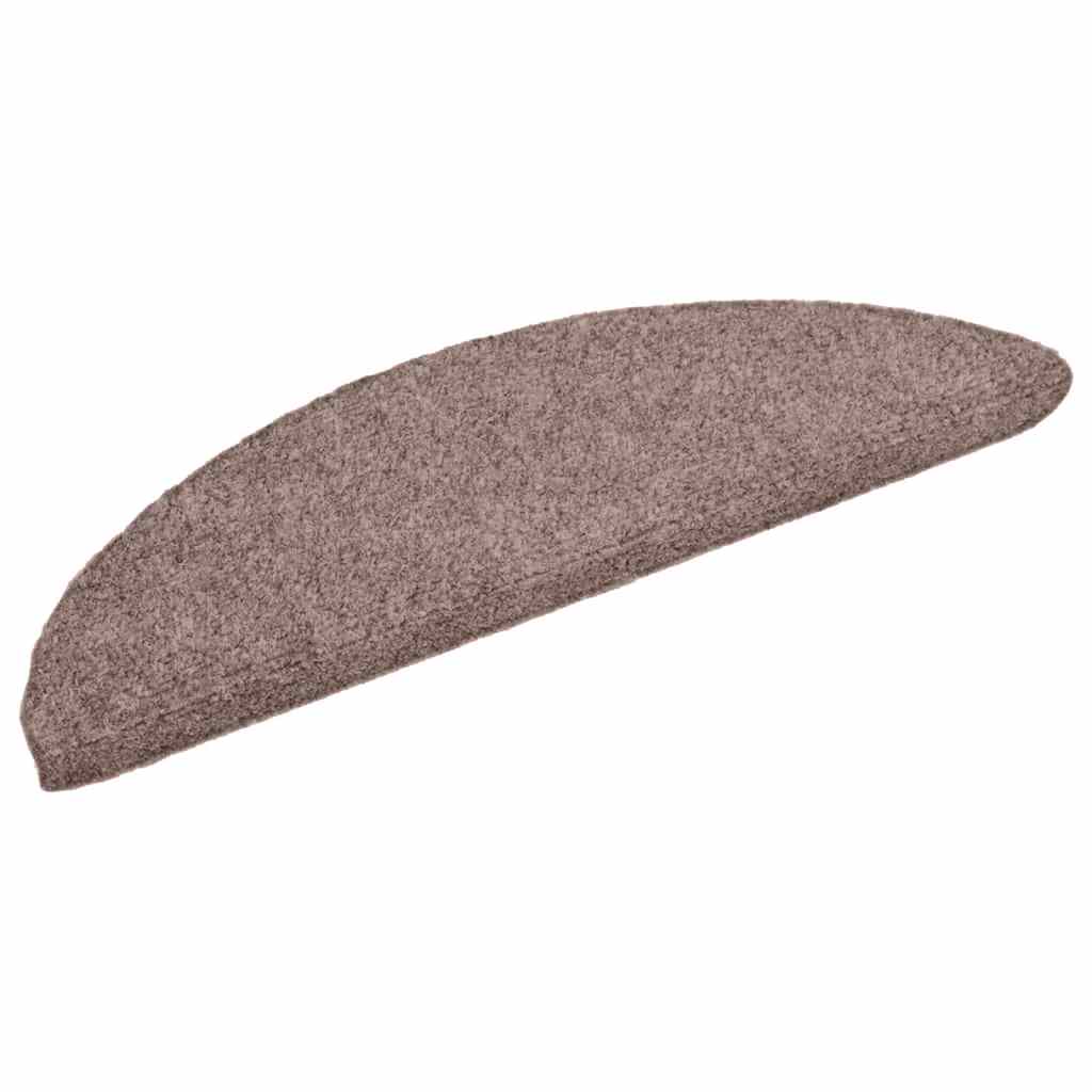 Marches de sécurité auto-adhésives, lot de 20, 56x17x3 cm, marron clair, semi-circulaires