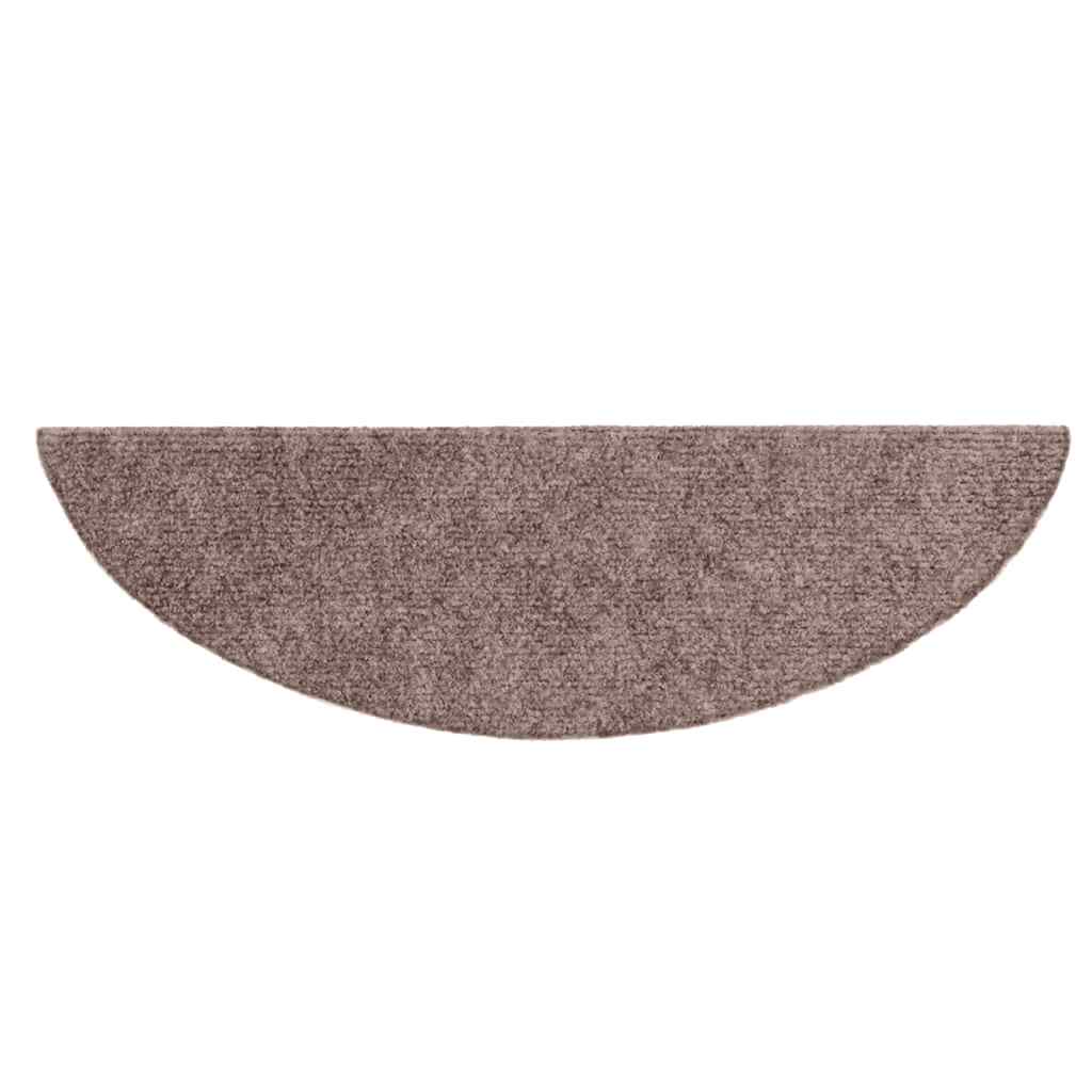 Marches de sécurité auto-adhésives, lot de 20, 56x17x3 cm, marron clair, semi-circulaires