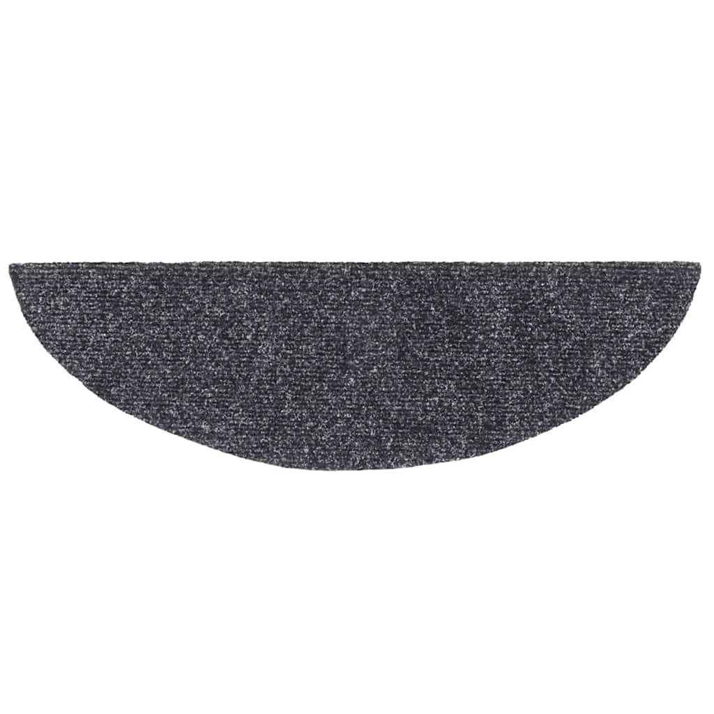 Stair Mats Self-Adhesive 20 pcs. 56x17x3 cm Dark Grey Semi-Circular