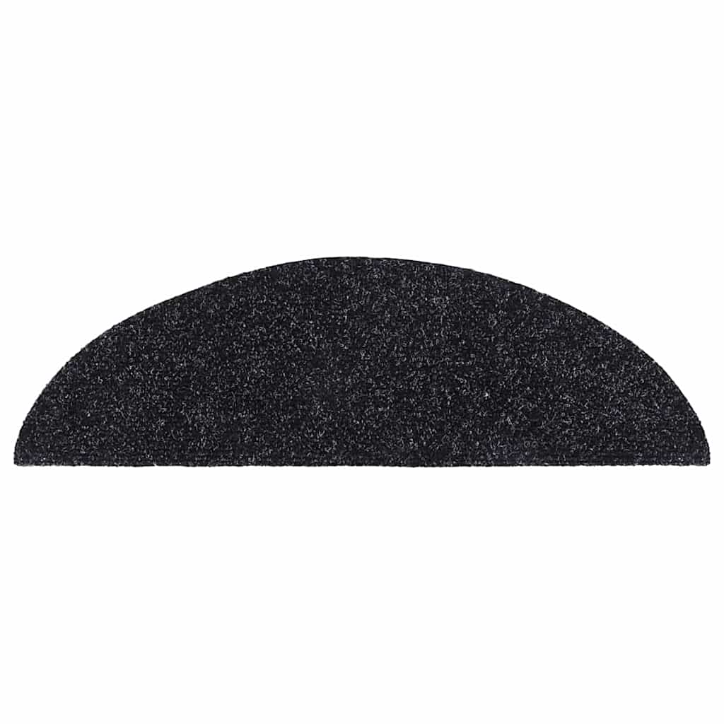 Marches d'escalier autocollantes 20 pcs. 56x17x3 cm Noir Demi-rond