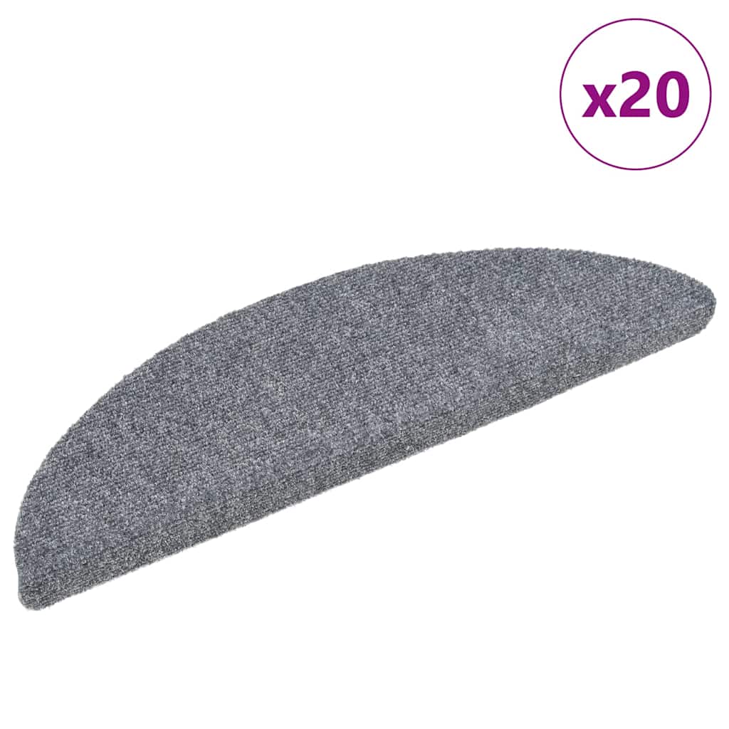 Tapis de marche auto-adhésifs 20 pcs. 56x17x3 cm Gris clair Semi-circulaire