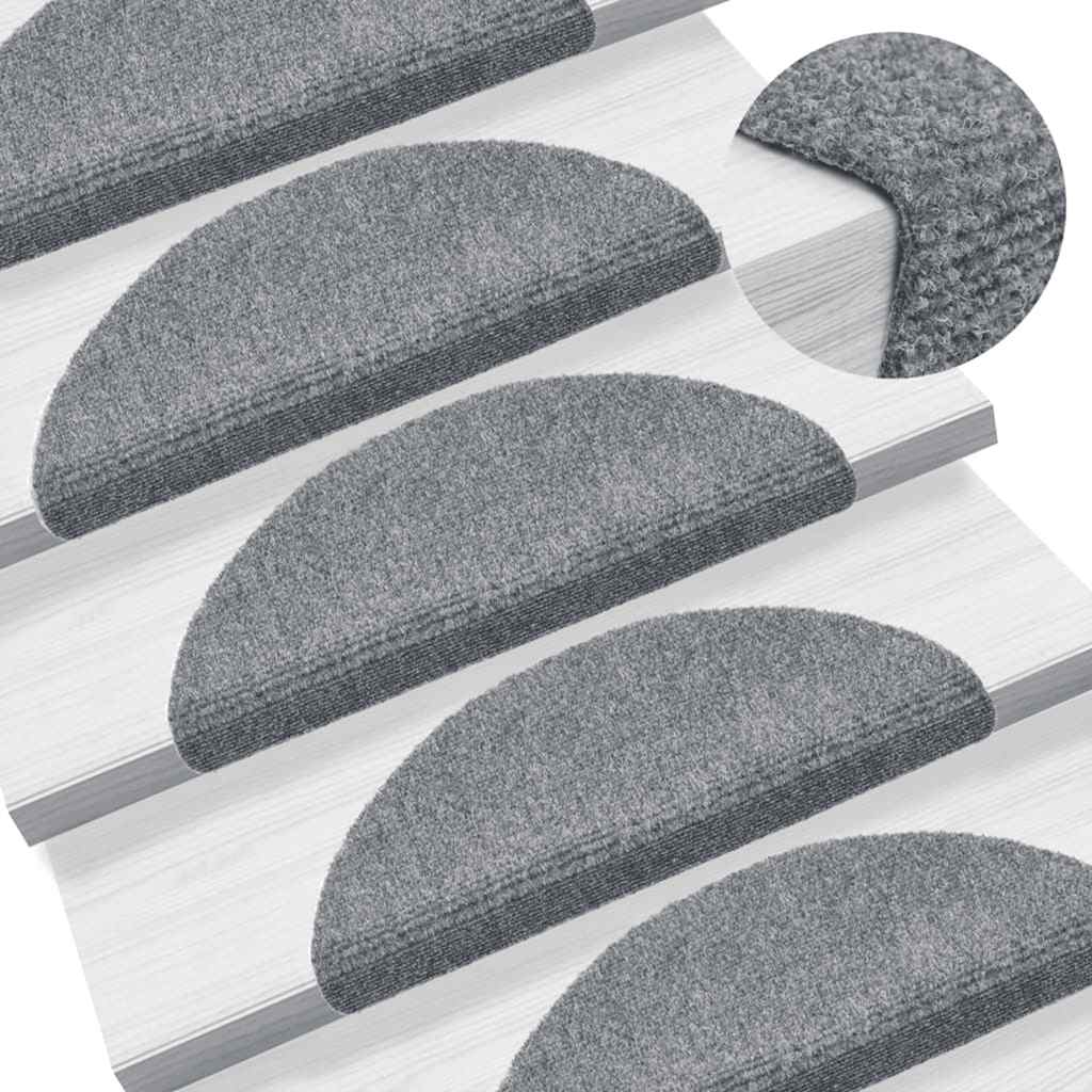 Tapis de marche auto-adhésifs 20 pcs. 56x17x3 cm Gris clair Semi-circulaire