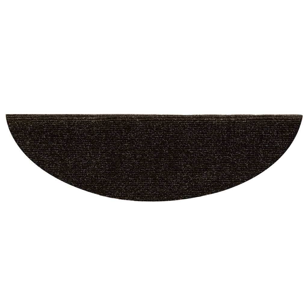 Marches de Contremarche Adhésives 20 Pcs 56x17x3 cm Marron Foncé Demi-Ronde
