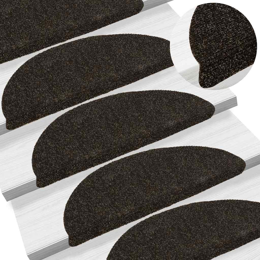 Marches de Contremarche Adhésives 20 Pcs 56x17x3 cm Marron Foncé Demi-Ronde