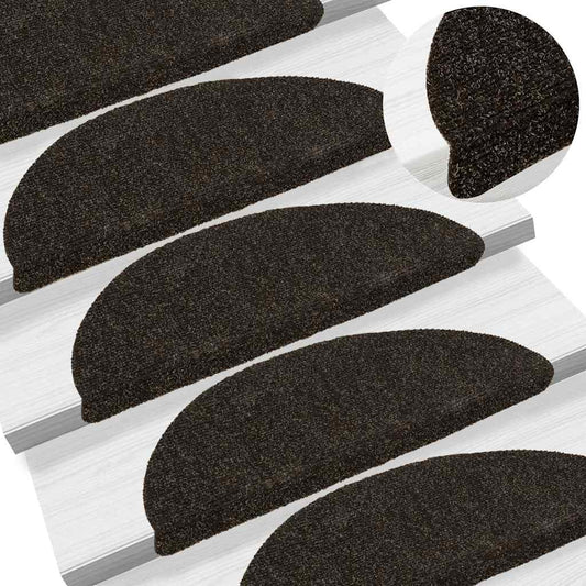 Stufenmatten Selbstklebend 20 Stk. 56x17x3 cm Dunkelbraun Halbrund