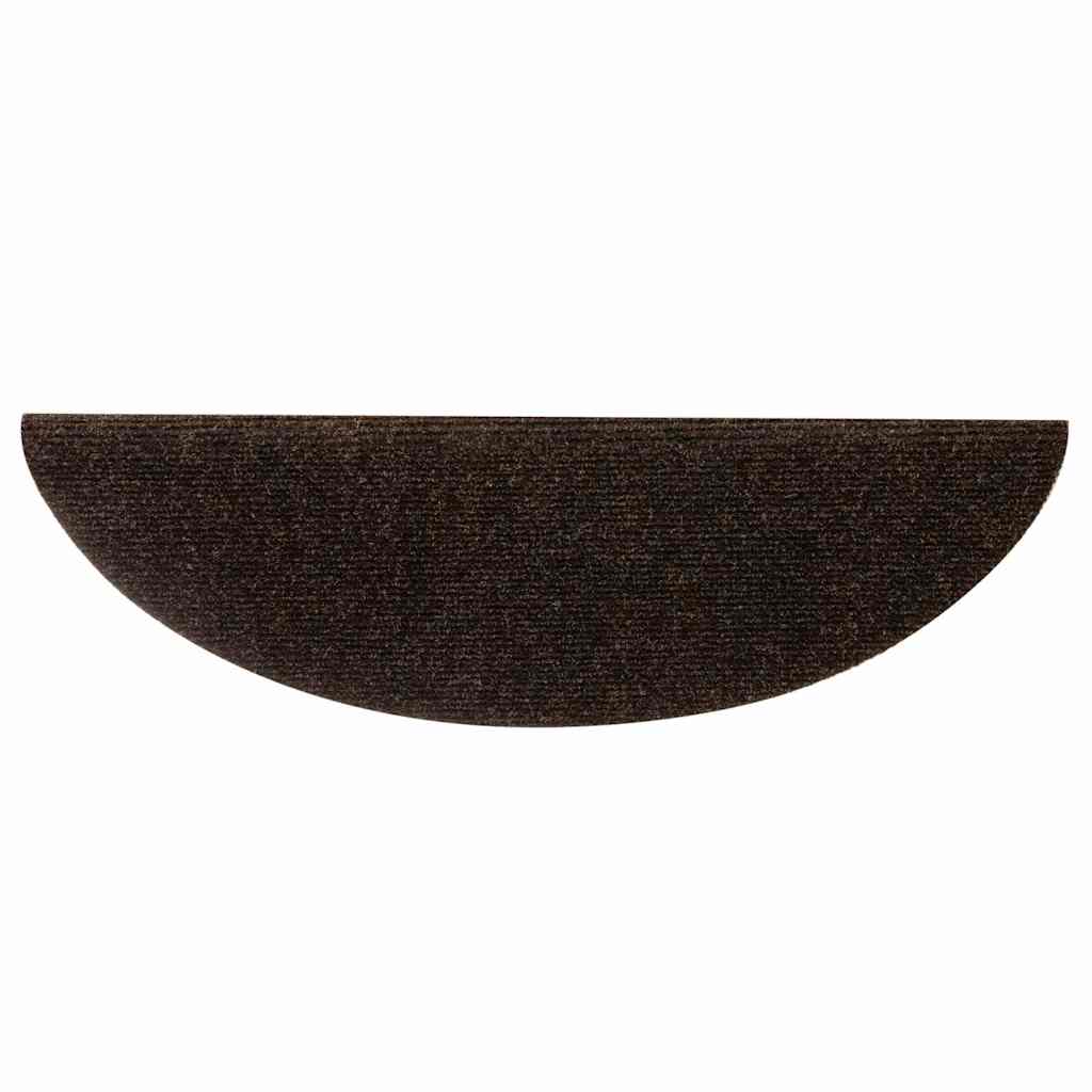 Marches de protection auto-adhésives 20 pièces 56x17x3 cm Marron Semi-rondes