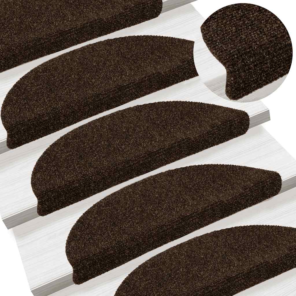 Marches de protection auto-adhésives 20 pièces 56x17x3 cm Marron Semi-rondes