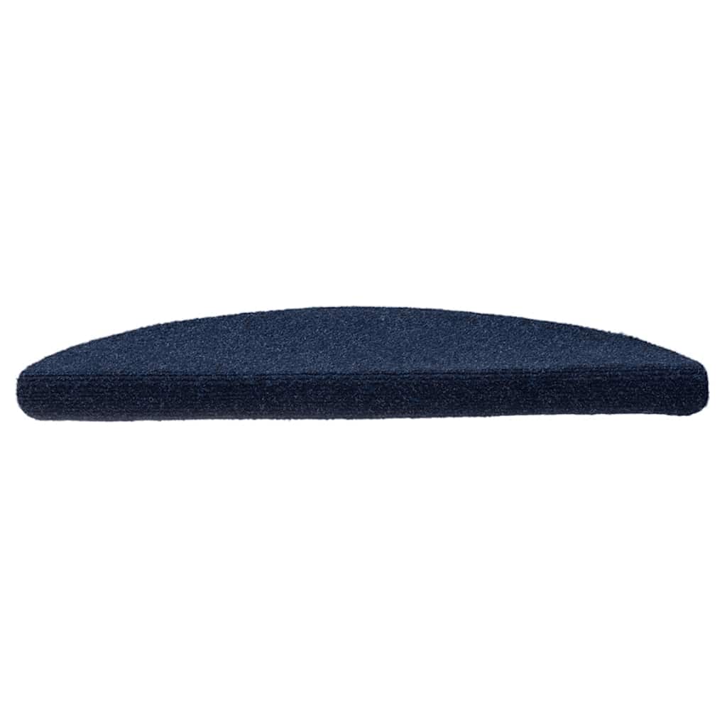 Marches d'escalier autocollantes 20 pcs. 56x17x3 cm Bleu Marine Semi-Rond