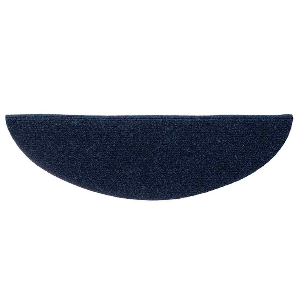 Marches d'escalier autocollantes 20 pcs. 56x17x3 cm Bleu Marine Semi-Rond