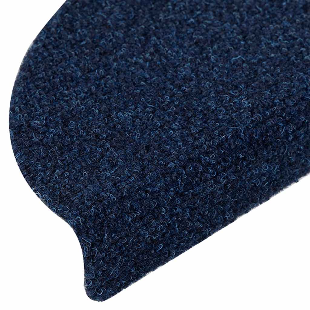 Marches d'escalier autocollantes 20 pcs. 56x17x3 cm Bleu Marine Semi-Rond