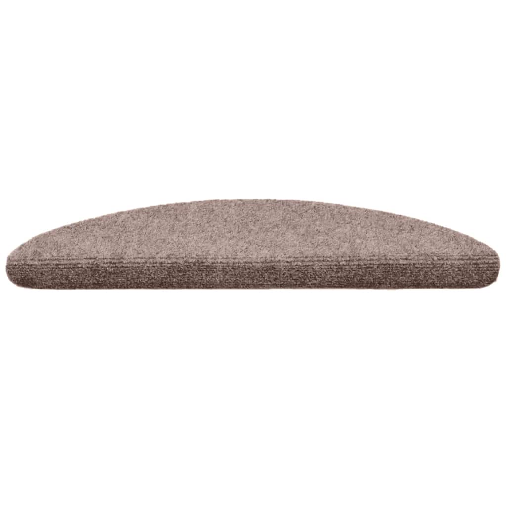 Marches d'escalier auto-adhésives 30 pièces 56x17x3 cm Marron clair Semi-rond