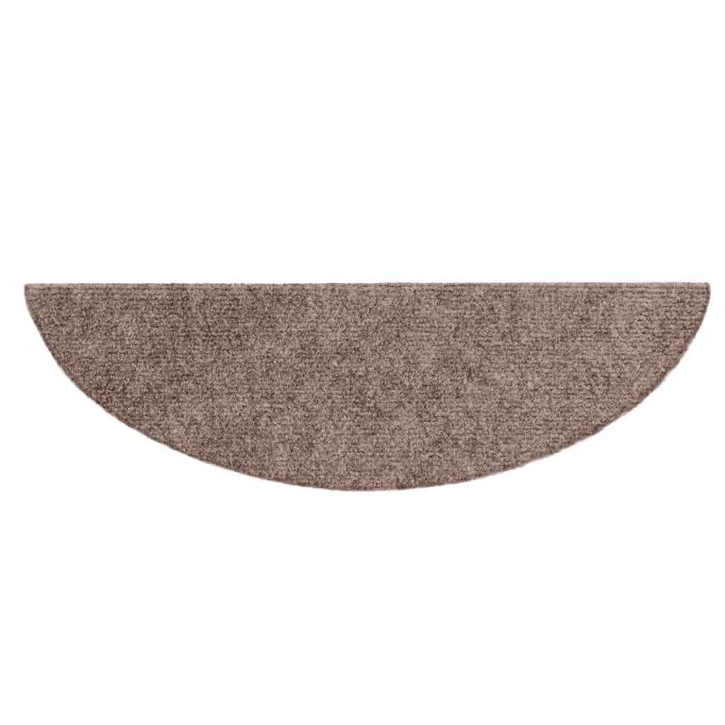 Marches d'escalier auto-adhésives 30 pièces 56x17x3 cm Marron clair Semi-rond