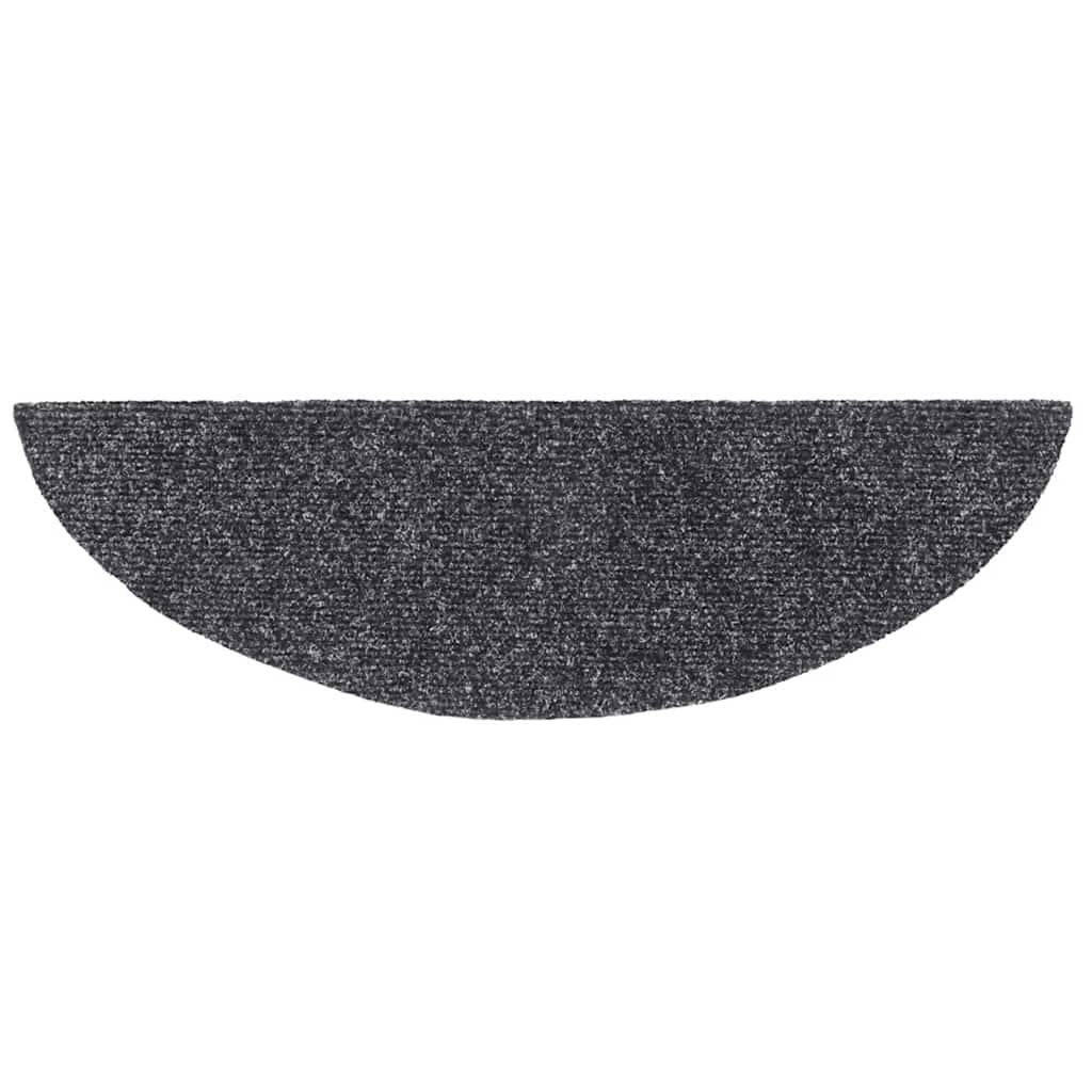 Tapis de marches autocollants 30 pièces 56x17x3 cm gris foncé demi-lune