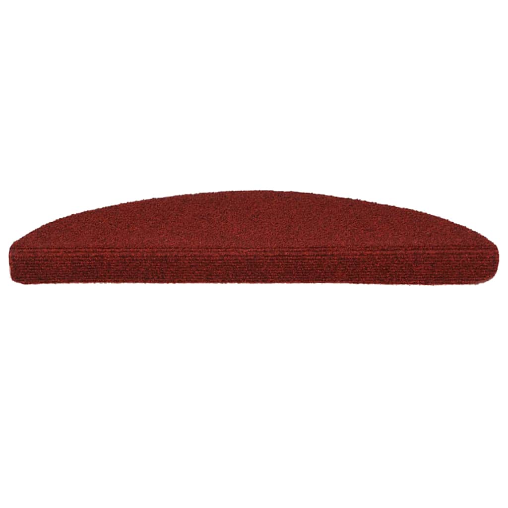 Tapis de marches auto-adhésifs 30 p. 56x17x3 cm bordeaux demi-rond