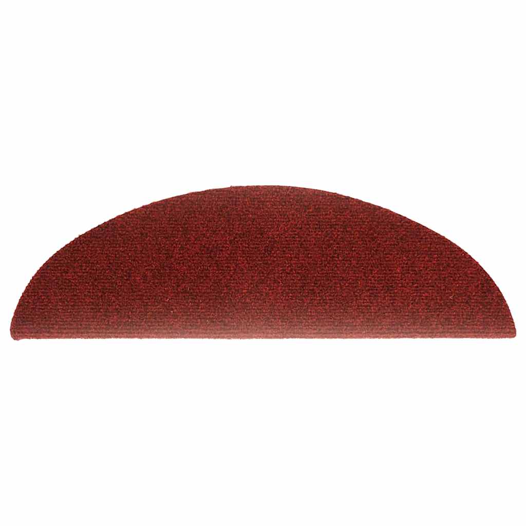 Tapis de marches auto-adhésifs 30 p. 56x17x3 cm bordeaux demi-rond