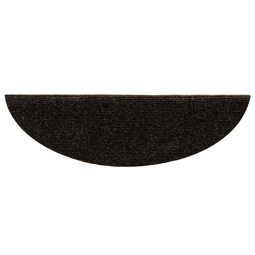 Stair Treads Self-Adhesive 30 pcs. 56x17x3 cm Dark Brown Semi-Circular