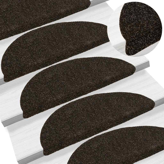 Stufenmatten Selbstklebend 30 Stk. 56x17x3 cm Dunkelbraun Halbrund