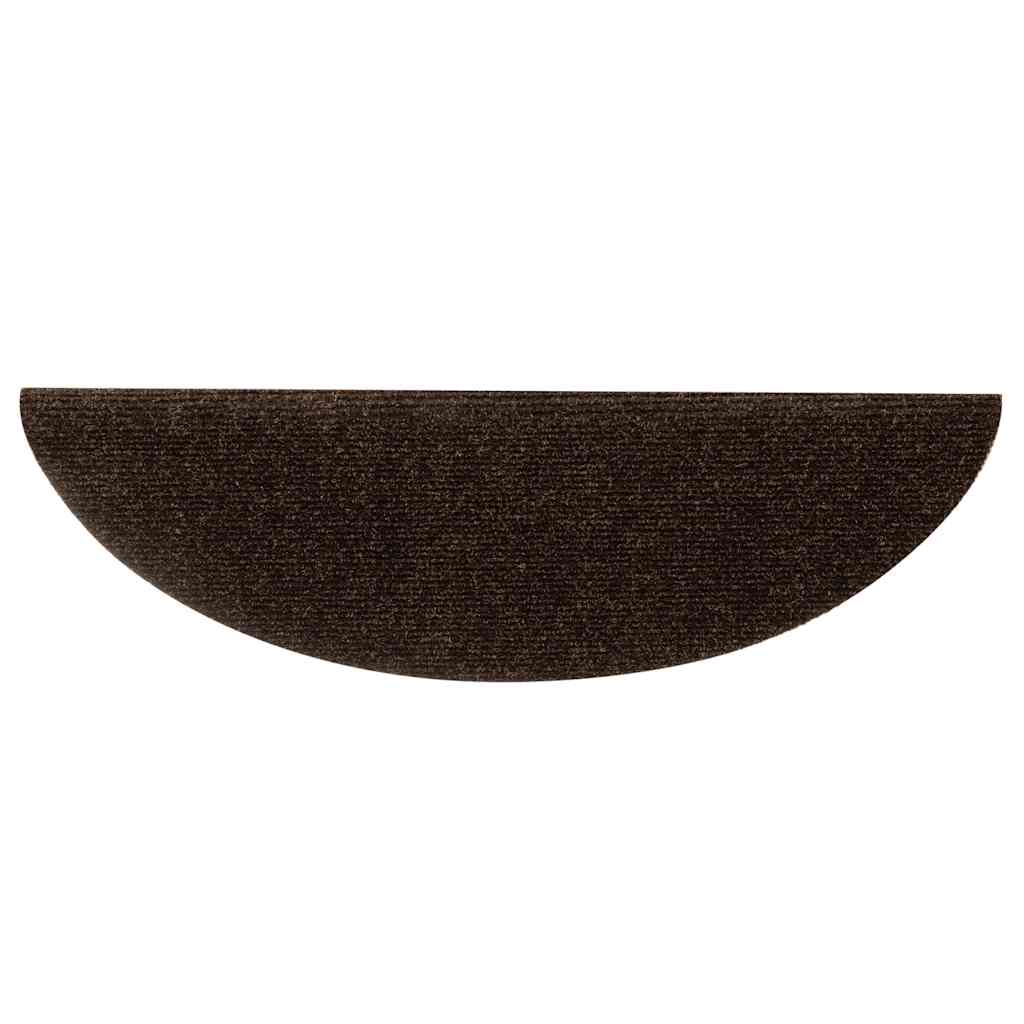 Tapis de marche auto-adhésifs 30 pcs 56x17x3 cm Marron Semi-ronds