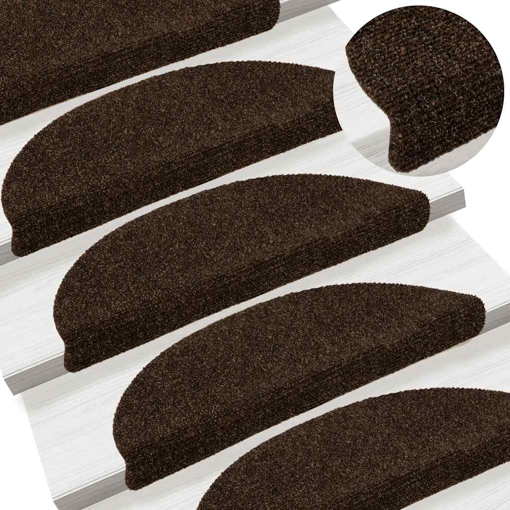 Tapis de marche auto-adhésifs 30 pcs 56x17x3 cm Marron Semi-ronds