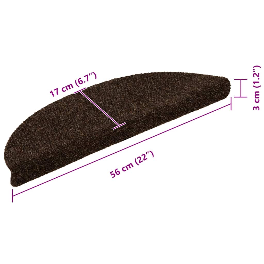 Tapis de marche auto-adhésifs 30 pcs 56x17x3 cm Marron Semi-ronds