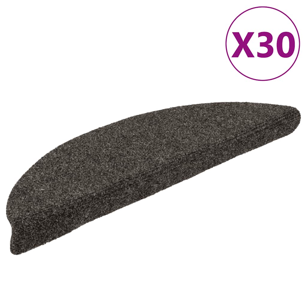 Tapis de marche auto-adhésifs 30 pcs. 56x17x3 cm anthracite semi-rond