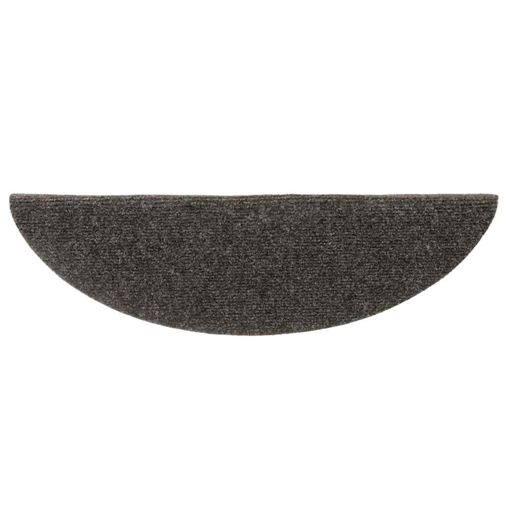 Tapis de marche auto-adhésifs 30 pcs. 56x17x3 cm anthracite semi-rond