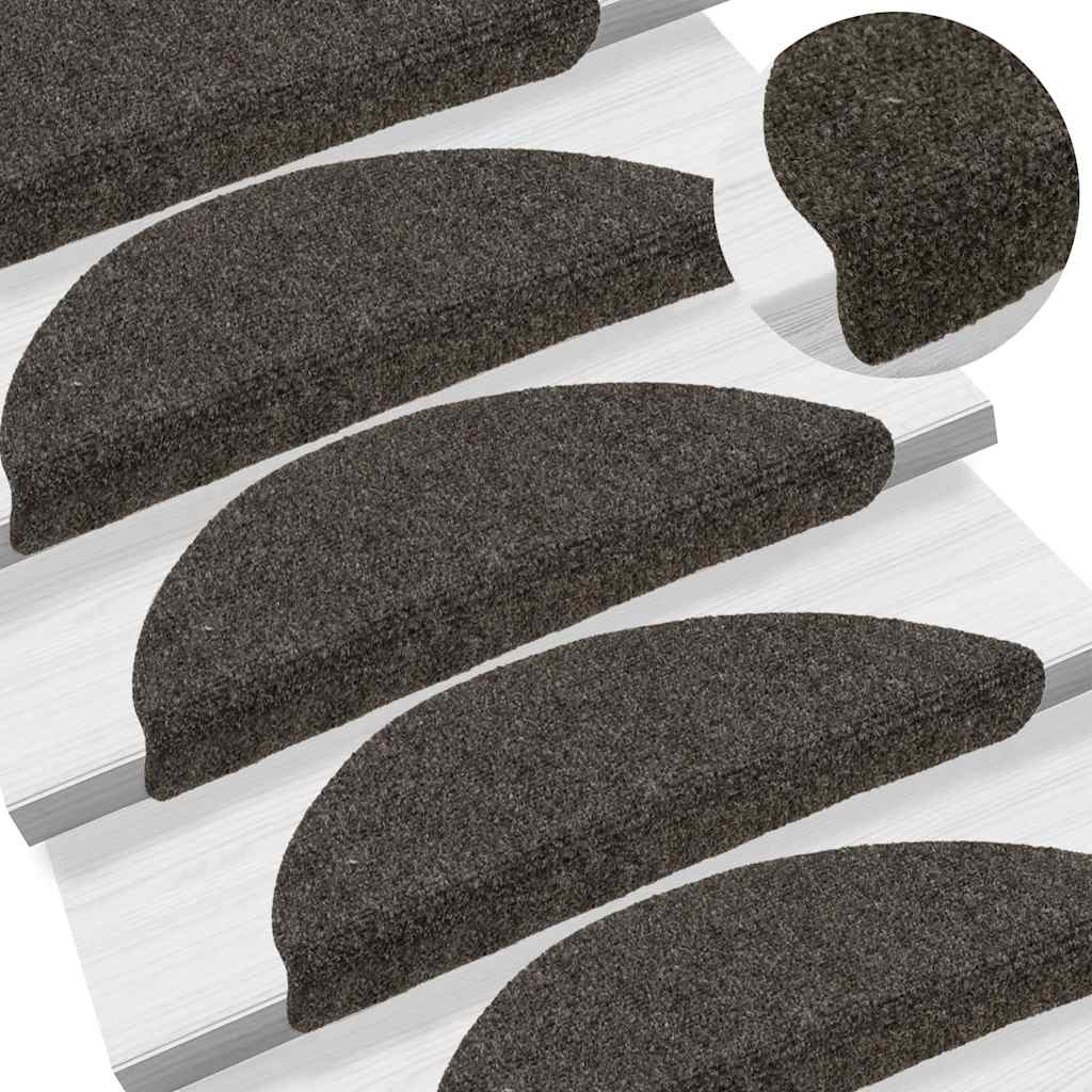 Tapis de marche auto-adhésifs 30 pcs. 56x17x3 cm anthracite semi-rond