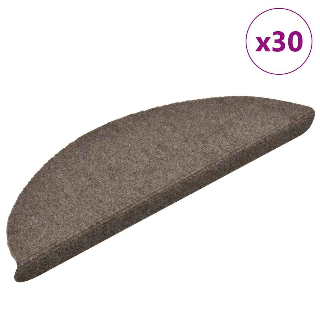 Marches d'escalier auto-adhésives 30 pcs 56x17x3 cm Beige Semi-rond