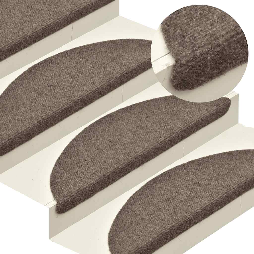 Marches d'escalier auto-adhésives 30 pcs 56x17x3 cm Beige Semi-rond