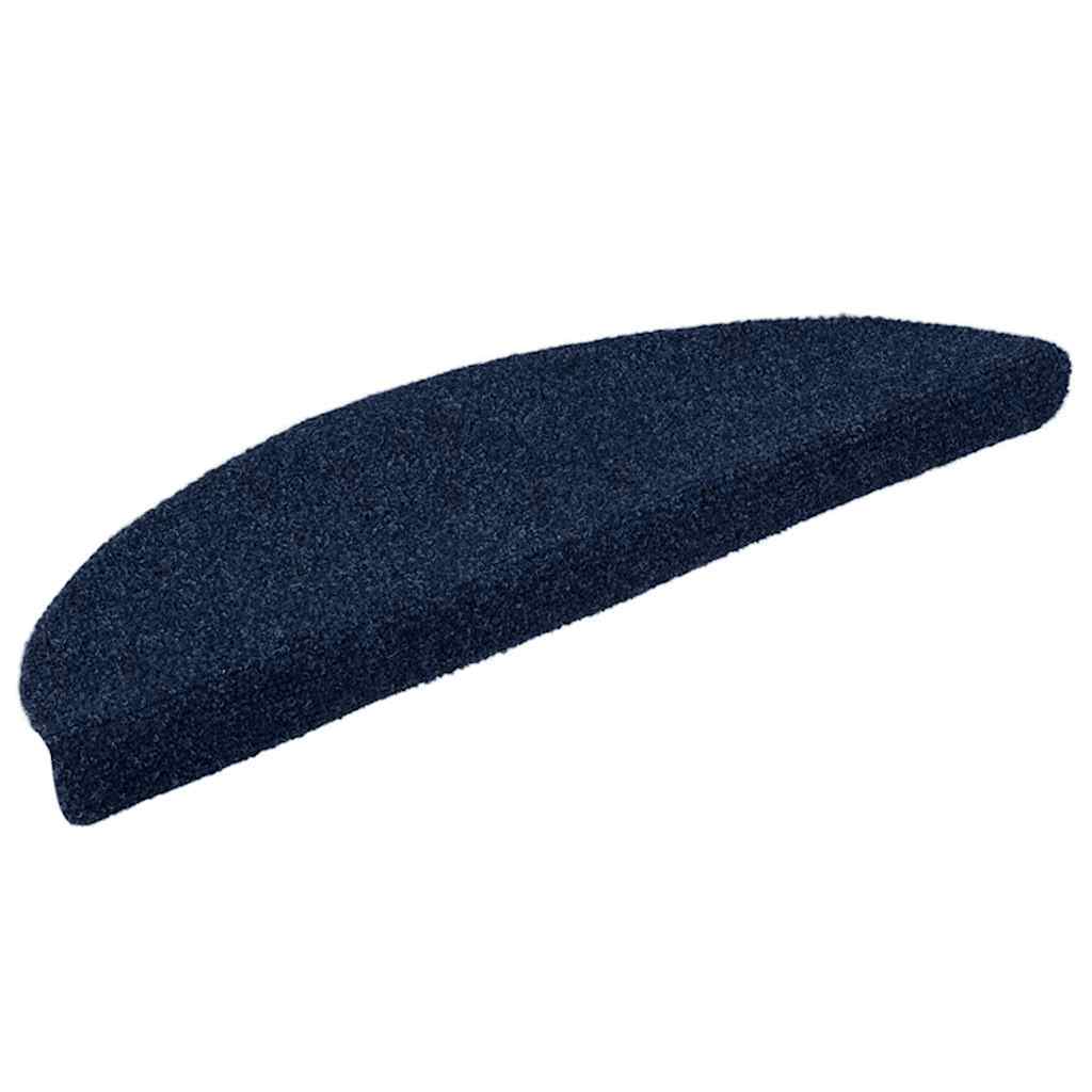 Tapis de marches autocollants 30 pcs 56x17x3 cm bleu marine demi-rond
