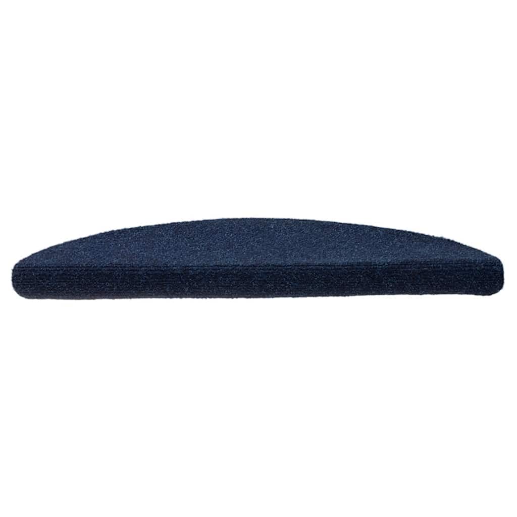 Tapis de marches autocollants 30 pcs 56x17x3 cm bleu marine demi-rond