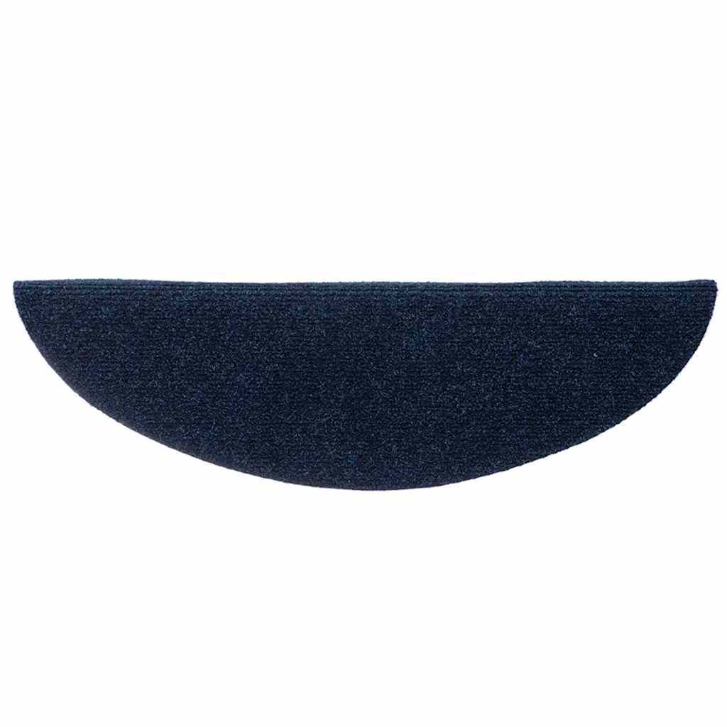 Tapis de marches autocollants 30 pcs 56x17x3 cm bleu marine demi-rond