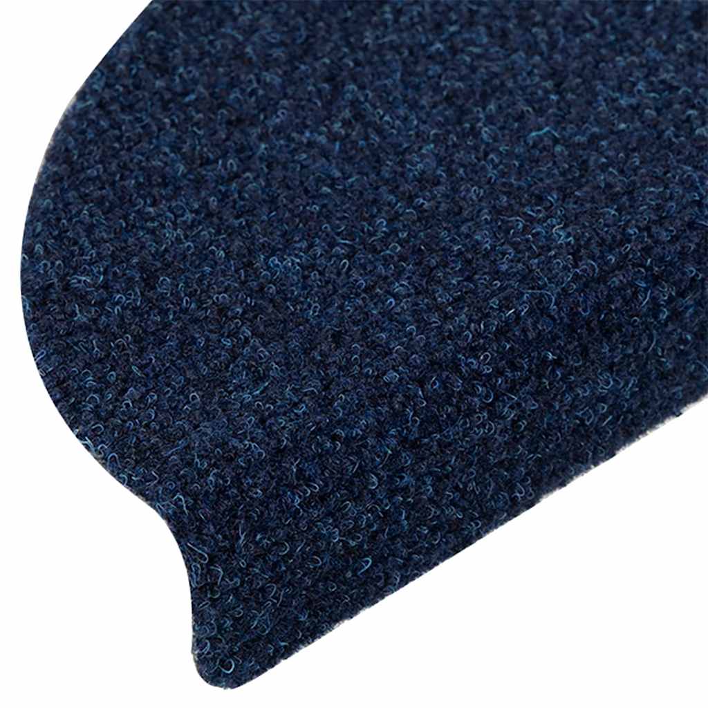 Tapis de marches autocollants 30 pcs 56x17x3 cm bleu marine demi-rond