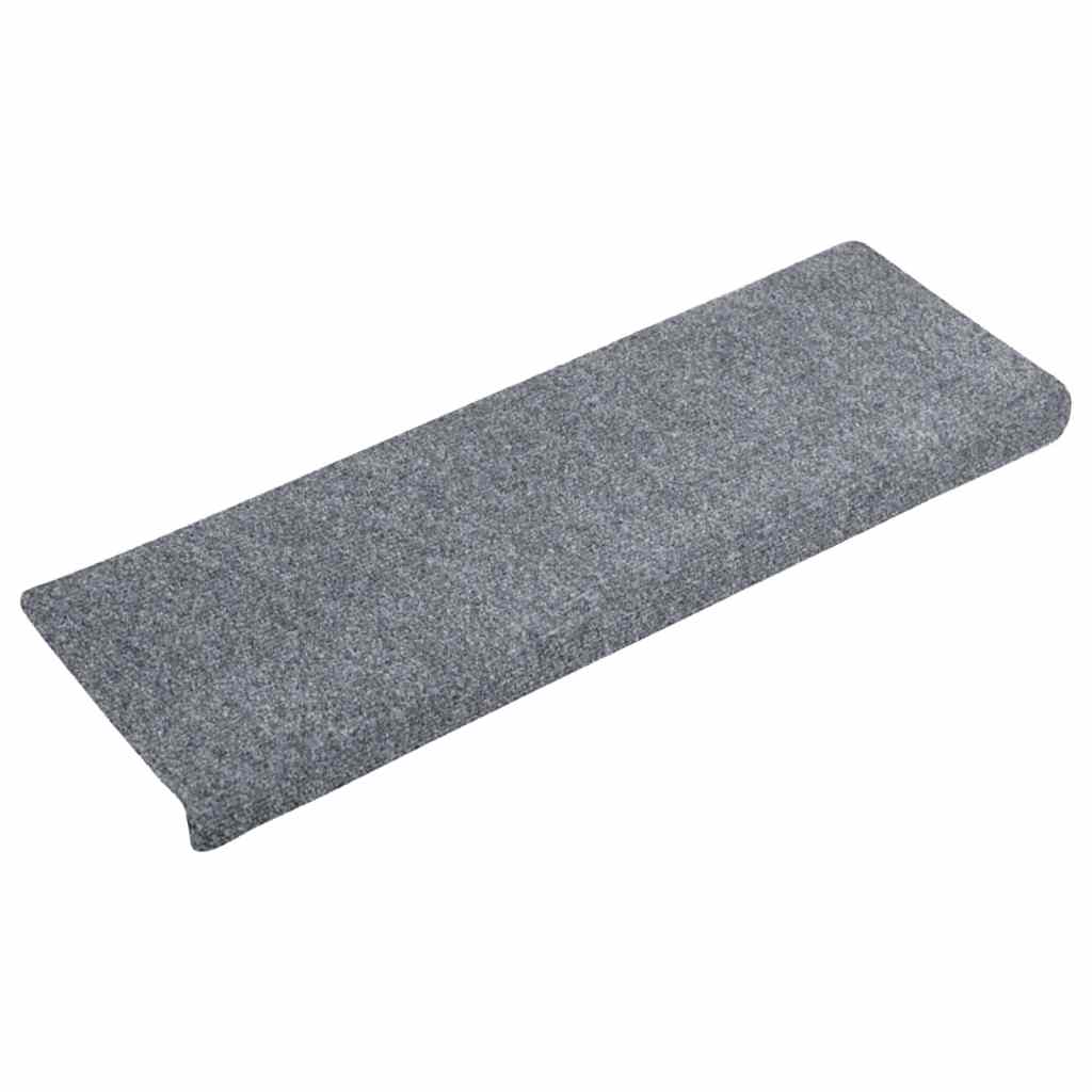 Stair Mats Self-Adhesive 30 pcs. 65x21x4 cm Light Grey Rectangular Edge