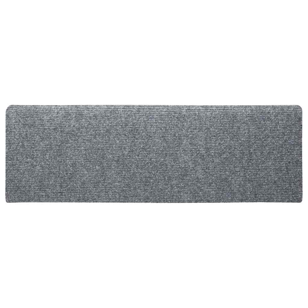 Stair Mats Self-Adhesive 30 pcs. 65x21x4 cm Light Grey Rectangular Edge