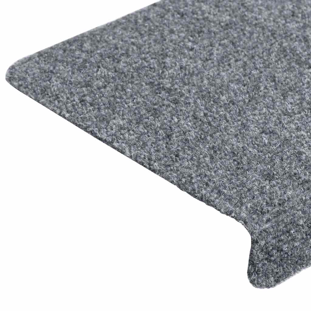 Stair Mats Self-Adhesive 30 pcs. 65x21x4 cm Light Grey Rectangular Edge