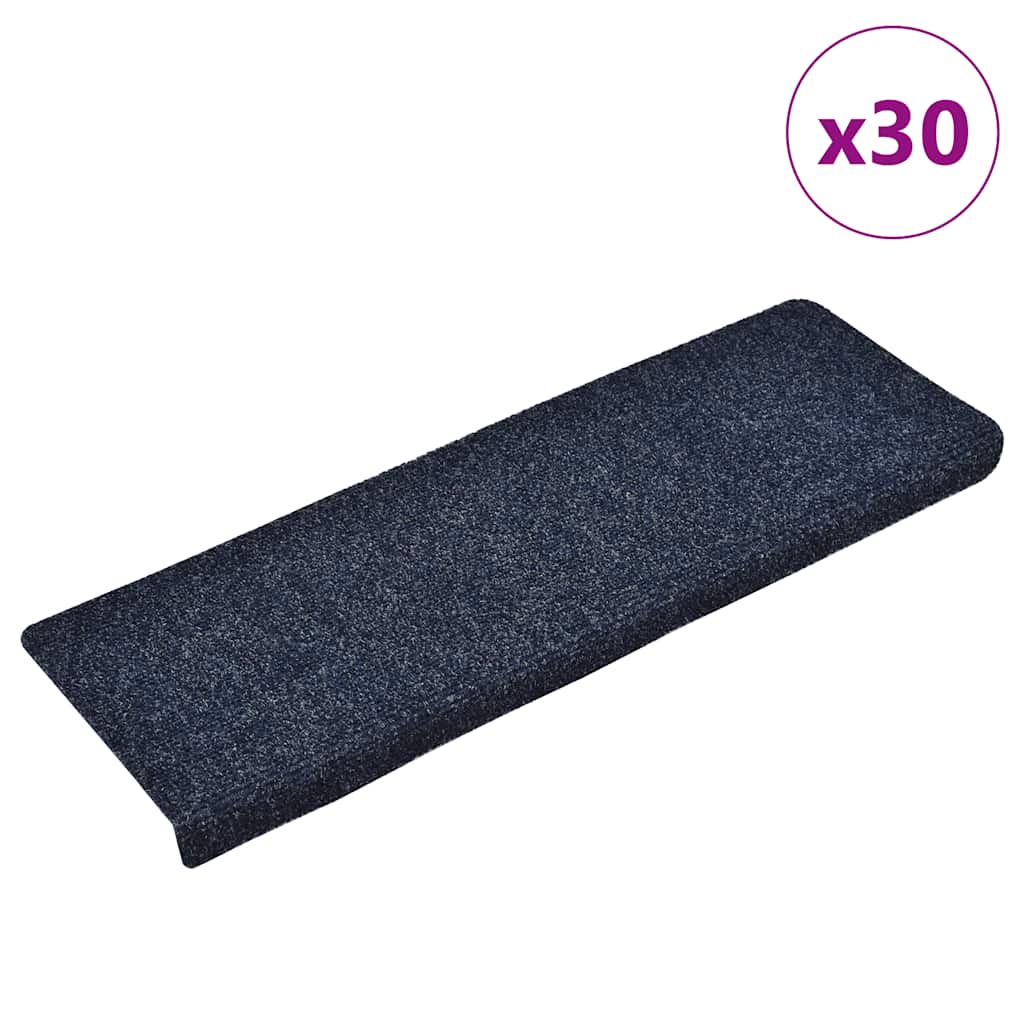 Tapis de marche auto-adhésifs 30 p. 65x21x4 cm bleu bord rectangulaire