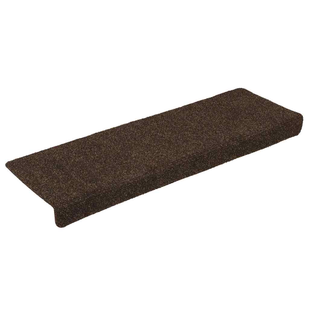 Stair Mats Self-Adhesive 30 pcs. 65x21x4 cm Brown Rectangular Edge