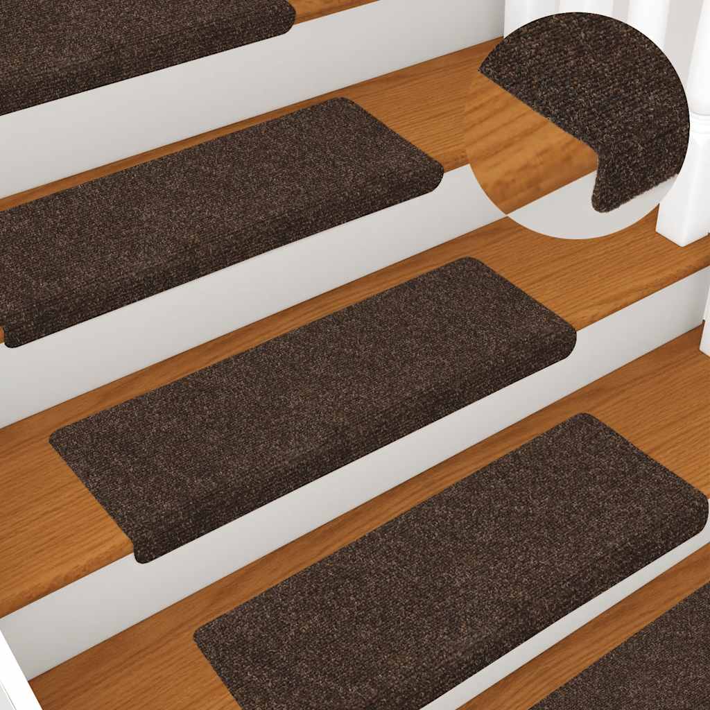 Stair Mats Self-Adhesive 30 pcs. 65x21x4 cm Brown Rectangular Edge