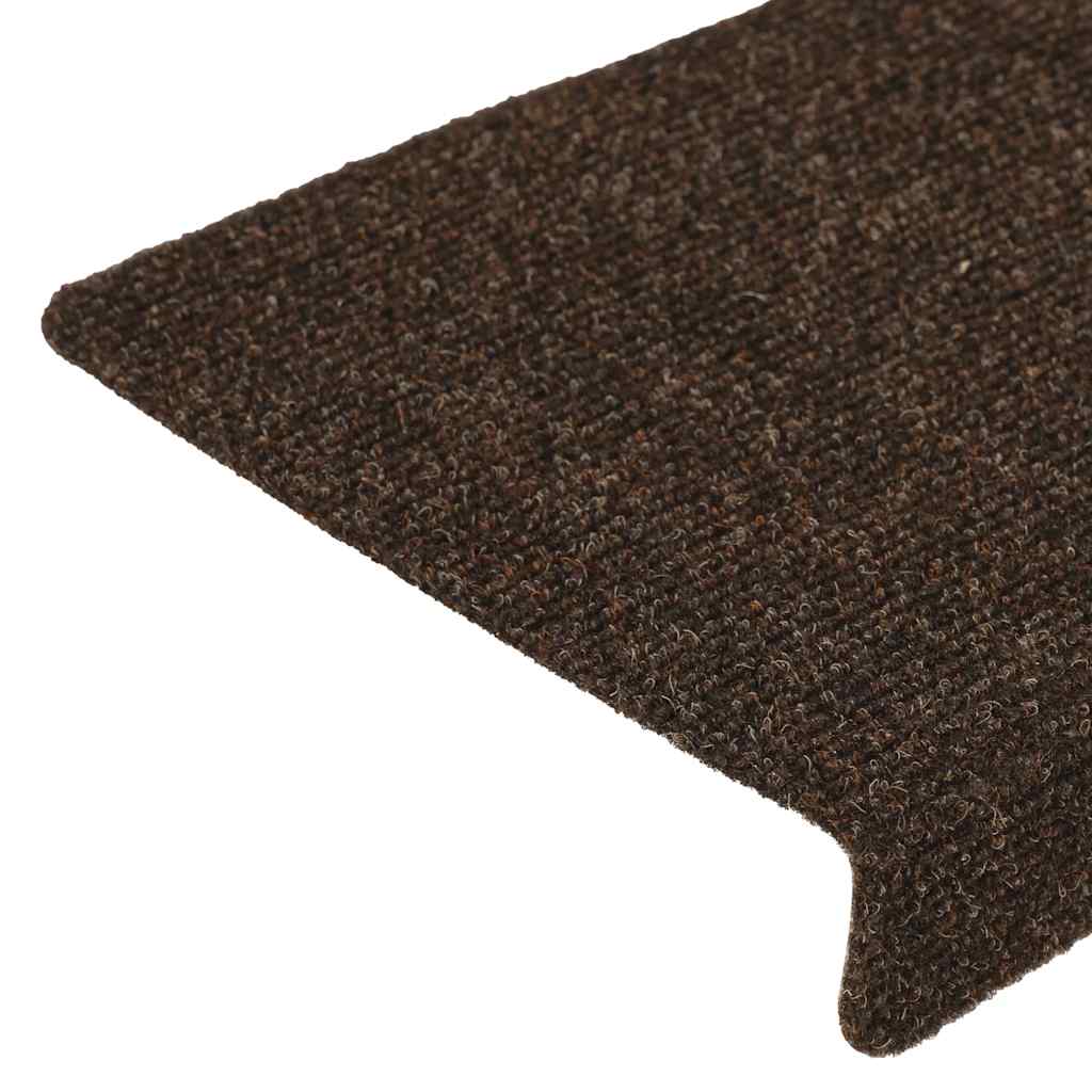 Stair Mats Self-Adhesive 30 pcs. 65x21x4 cm Brown Rectangular Edge