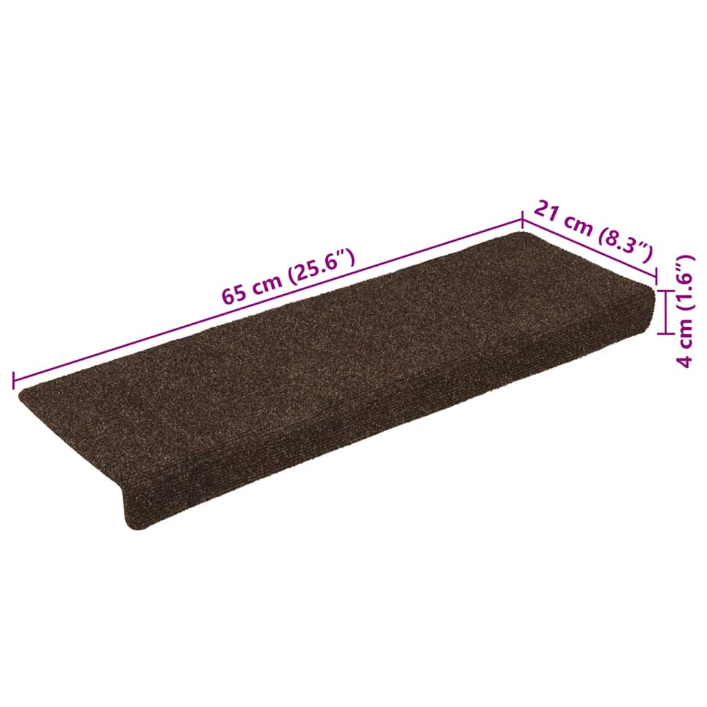 Stair Mats Self-Adhesive 30 pcs. 65x21x4 cm Brown Rectangular Edge
