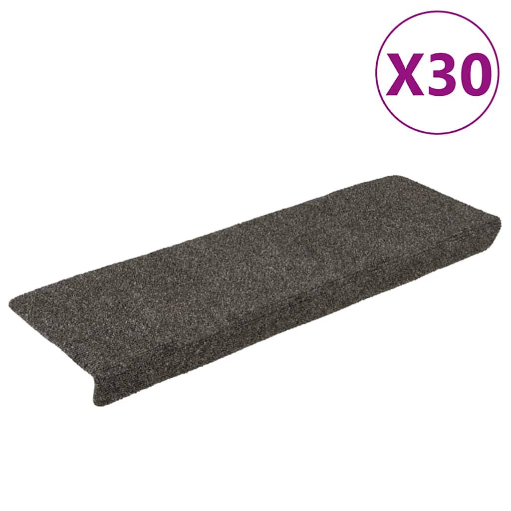 Marches d'escalier autocollantes 30 pces 65x21x4 cm Anthracite Bord rectangulaire