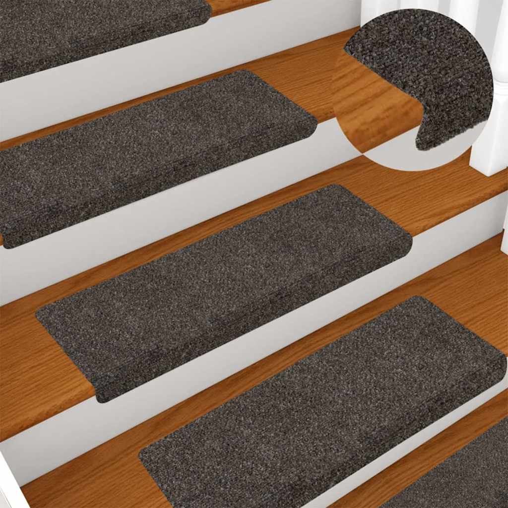 Marches d'escalier autocollantes 30 pces 65x21x4 cm Anthracite Bord rectangulaire