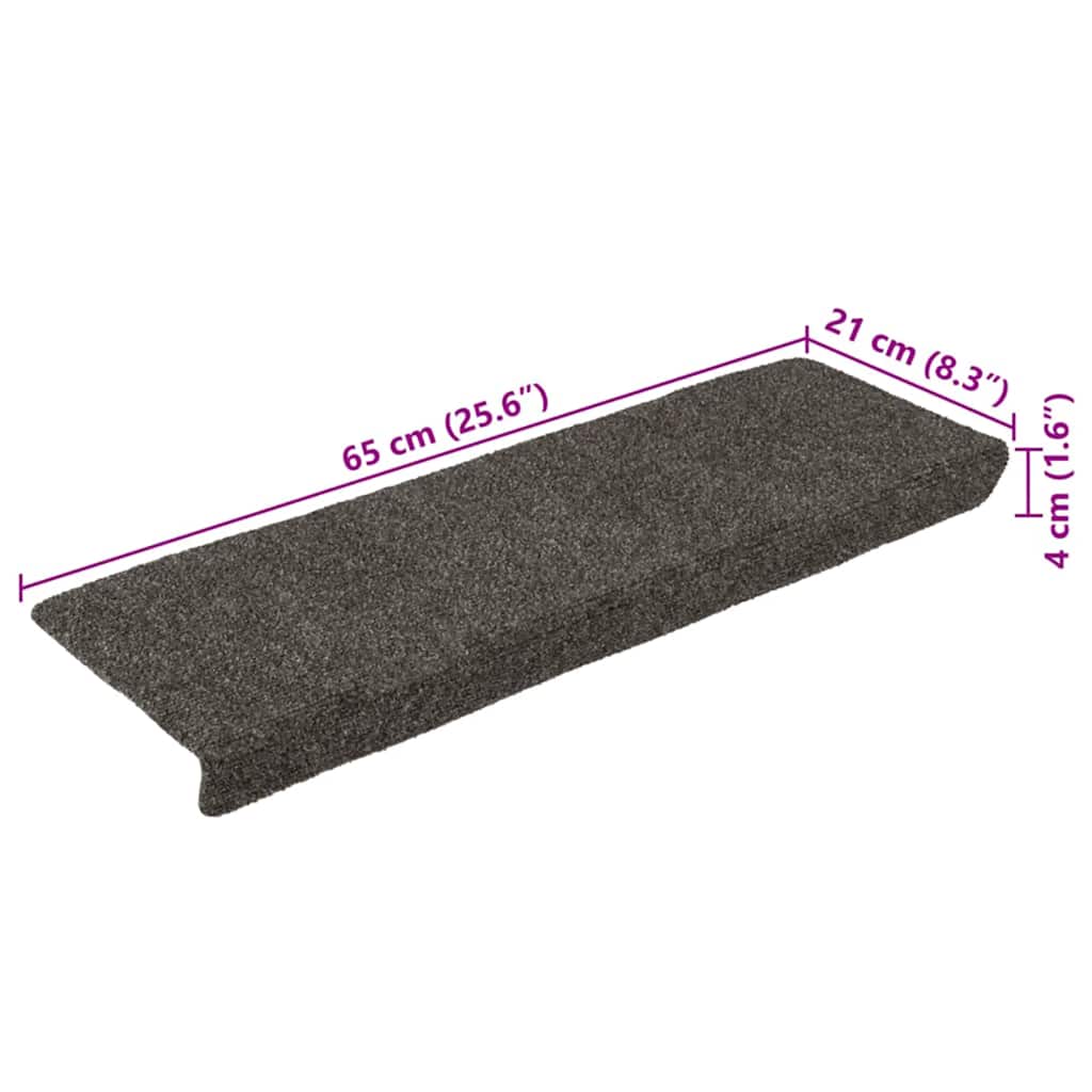Marches d'escalier autocollantes 30 pces 65x21x4 cm Anthracite Bord rectangulaire