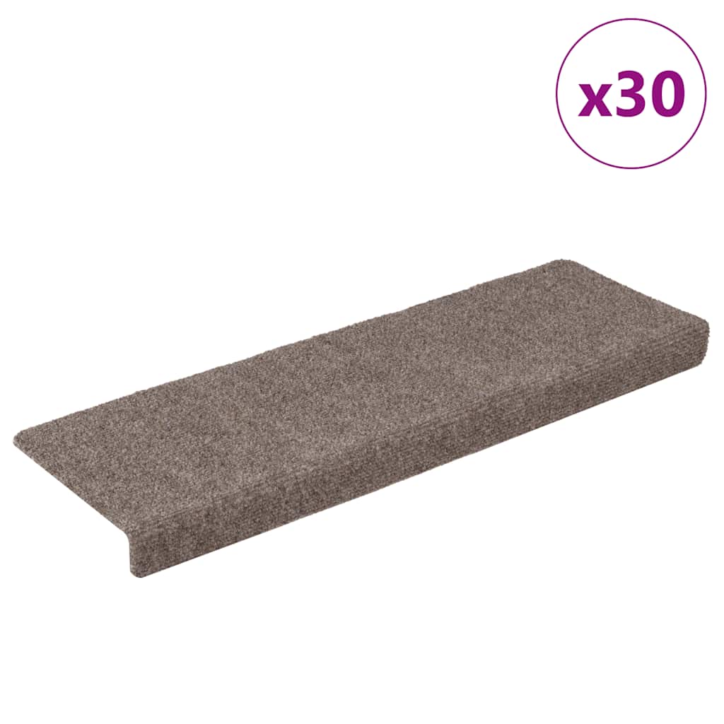 Stair Treads Self-Adhesive 30 pcs. 65x21x4 cm Beige Rectangular Edge