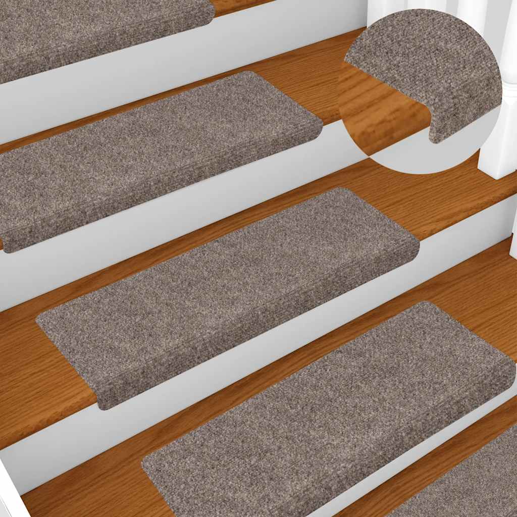 Stair Treads Self-Adhesive 30 pcs. 65x21x4 cm Beige Rectangular Edge